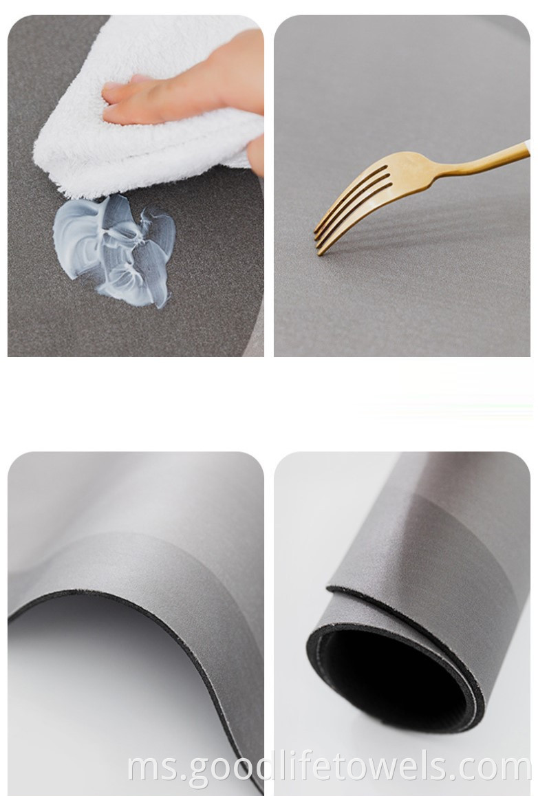 Anti Slip Soft Rubber Diatomite Bathroom Rug